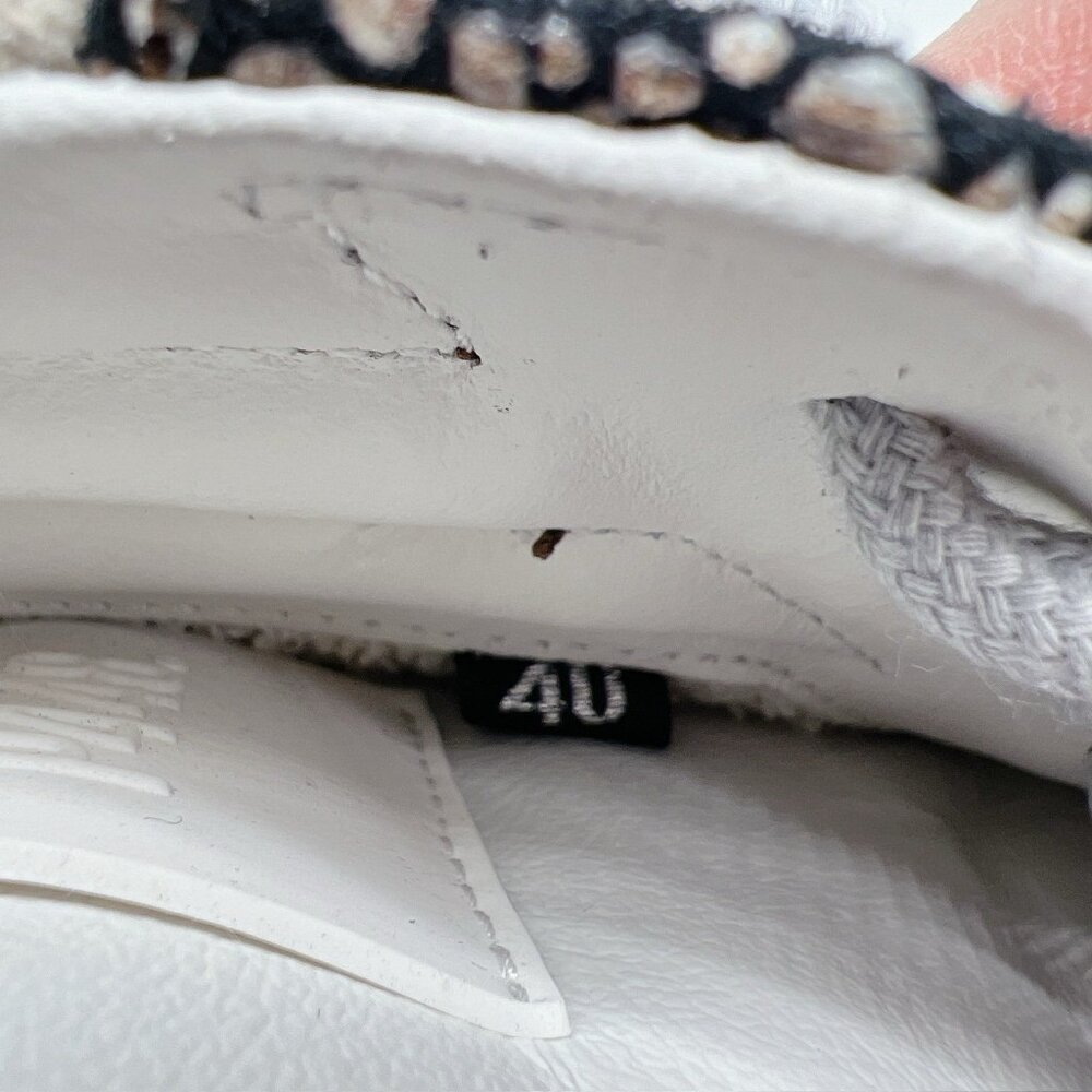 P448 Metallic Skate High Top Sneaker White Beige Womens EU 40 US 9- 9.5 - Picture 13 of 13